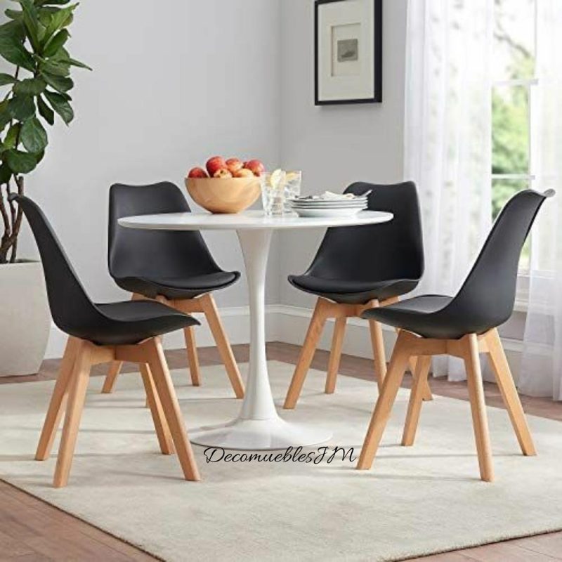 Mesa Tulip con sillas Tulip 80cm y 100cm