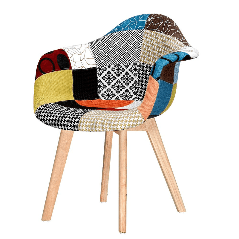 Butaca Patchwork con patas Tulip