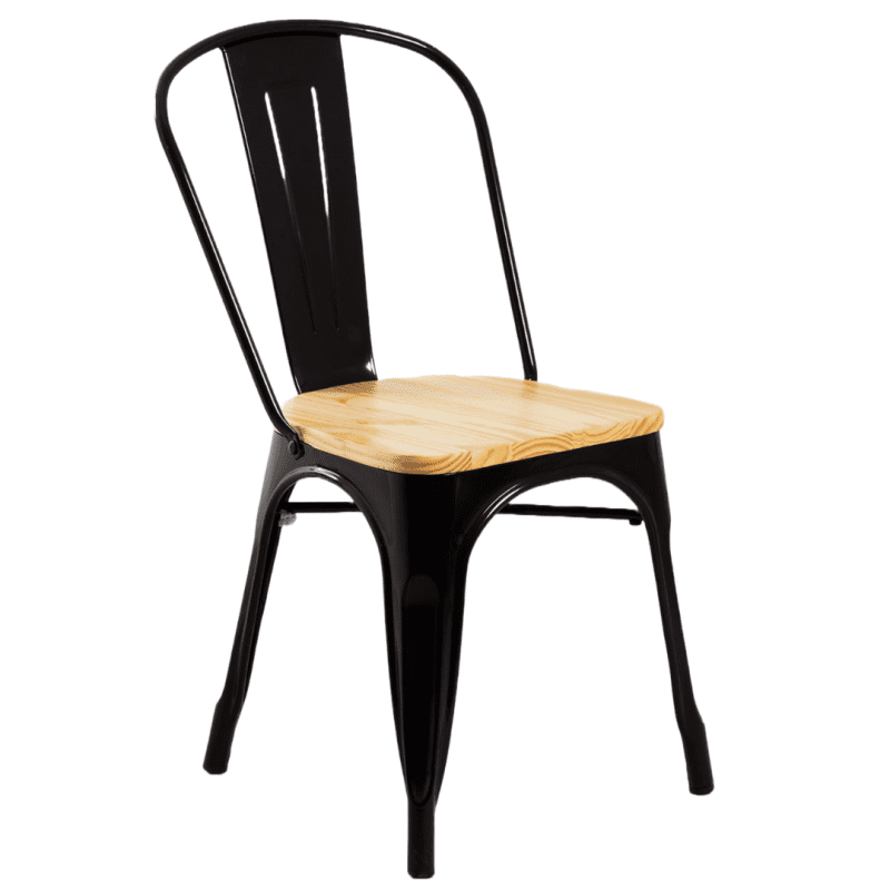 Pack de sillas Tolix con asiento de Madera