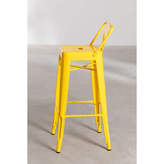 Taburete Tolix Alto Acero Con Respaldo - Imagen 6