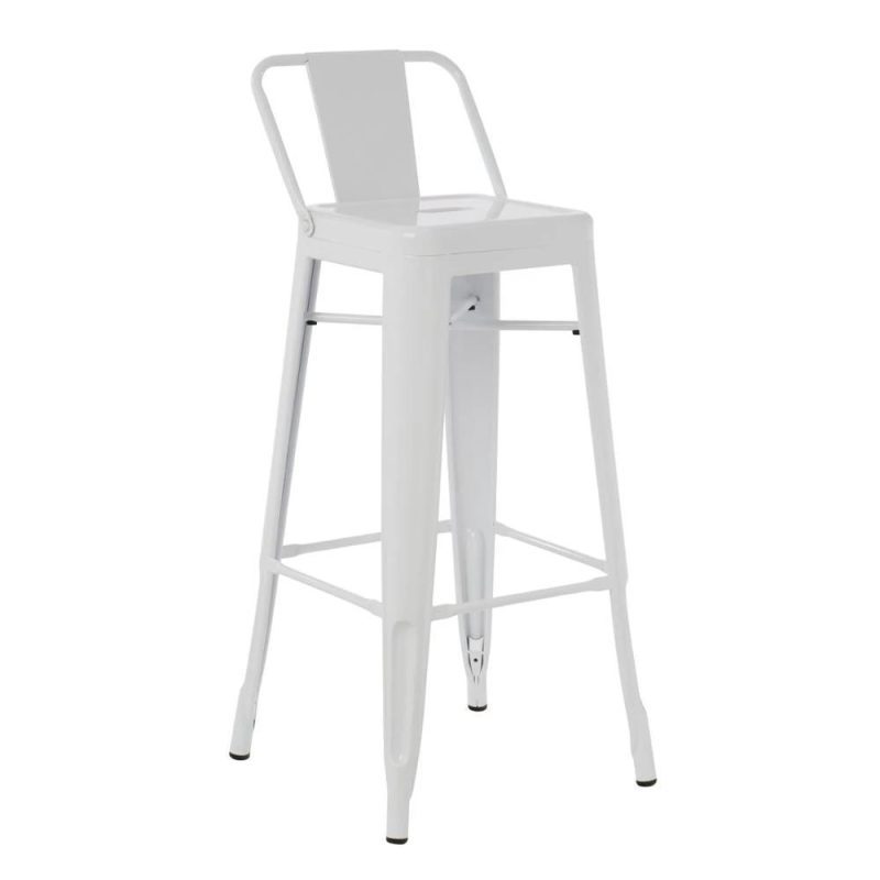 Taburete Tolix Alto Acero Con Respaldo - Imagen 2