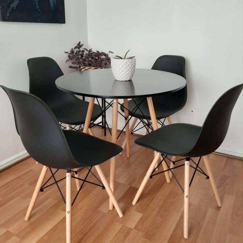 Comedor Eames clásico 80 cm y 100 cm (Vidrio /Melamina)