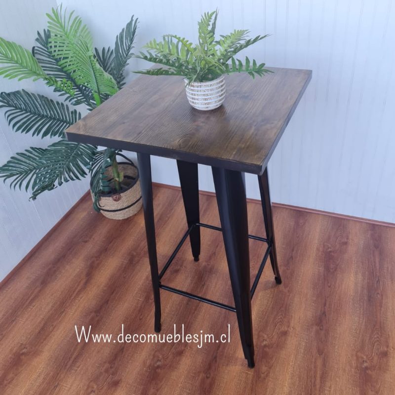 Mesa Tolix Bar Alta 60x60cm - Imagen 2