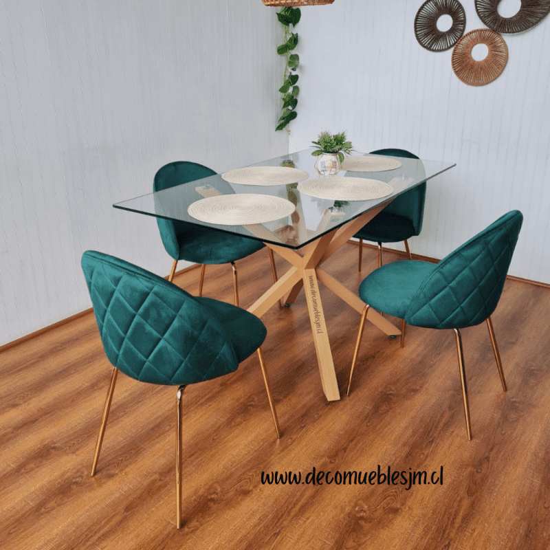 Comedor Venecia Velvet Gold - Imagen 3