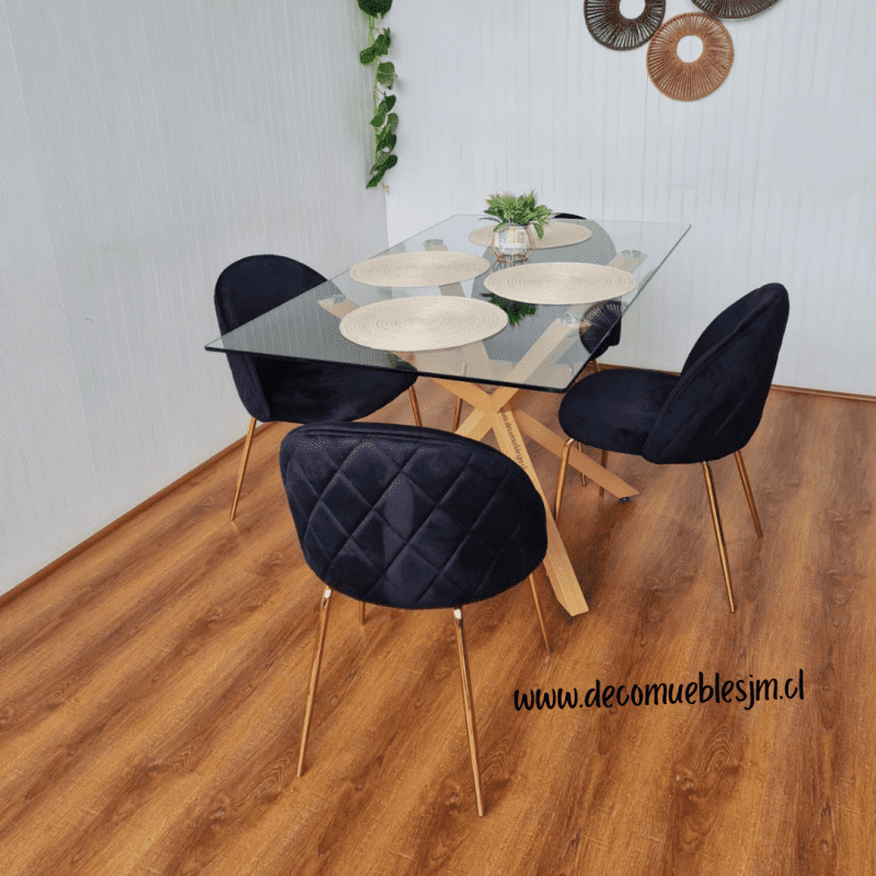 Comedor Venecia Velvet Gold - Imagen 4
