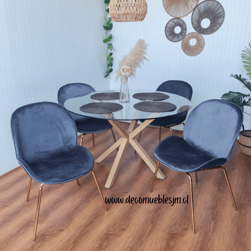 Comedor Elite Olivia Velvet Gold - Imagen 6