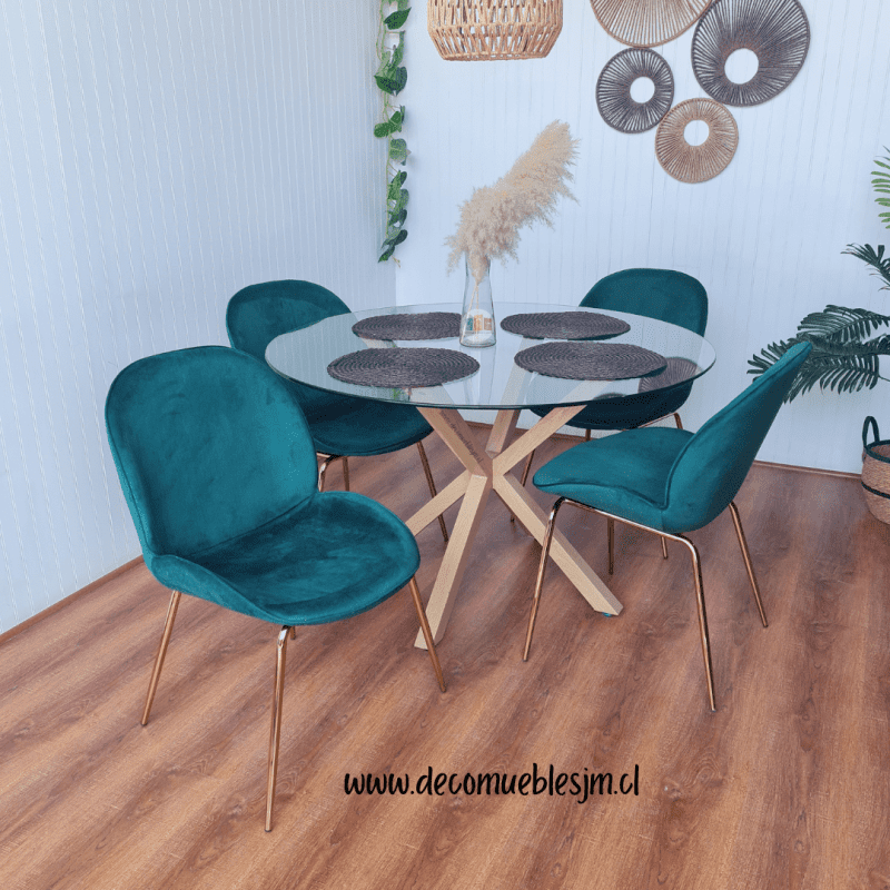 Comedor Elite Olivia Velvet Gold - Imagen 4