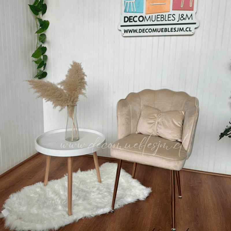 Sillón Corona Con cojín velvet gold