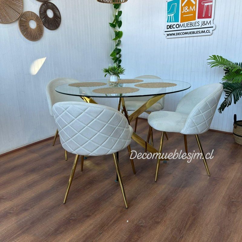 Comedor elite Alicia velvet gold premium