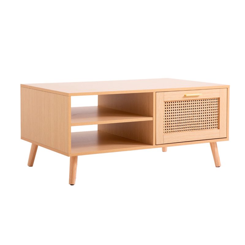 Mesa de Centro con rattan y madera - Imagen 3