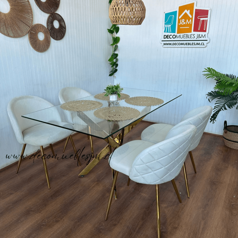 Comedor Dubai Nordem velvet gold