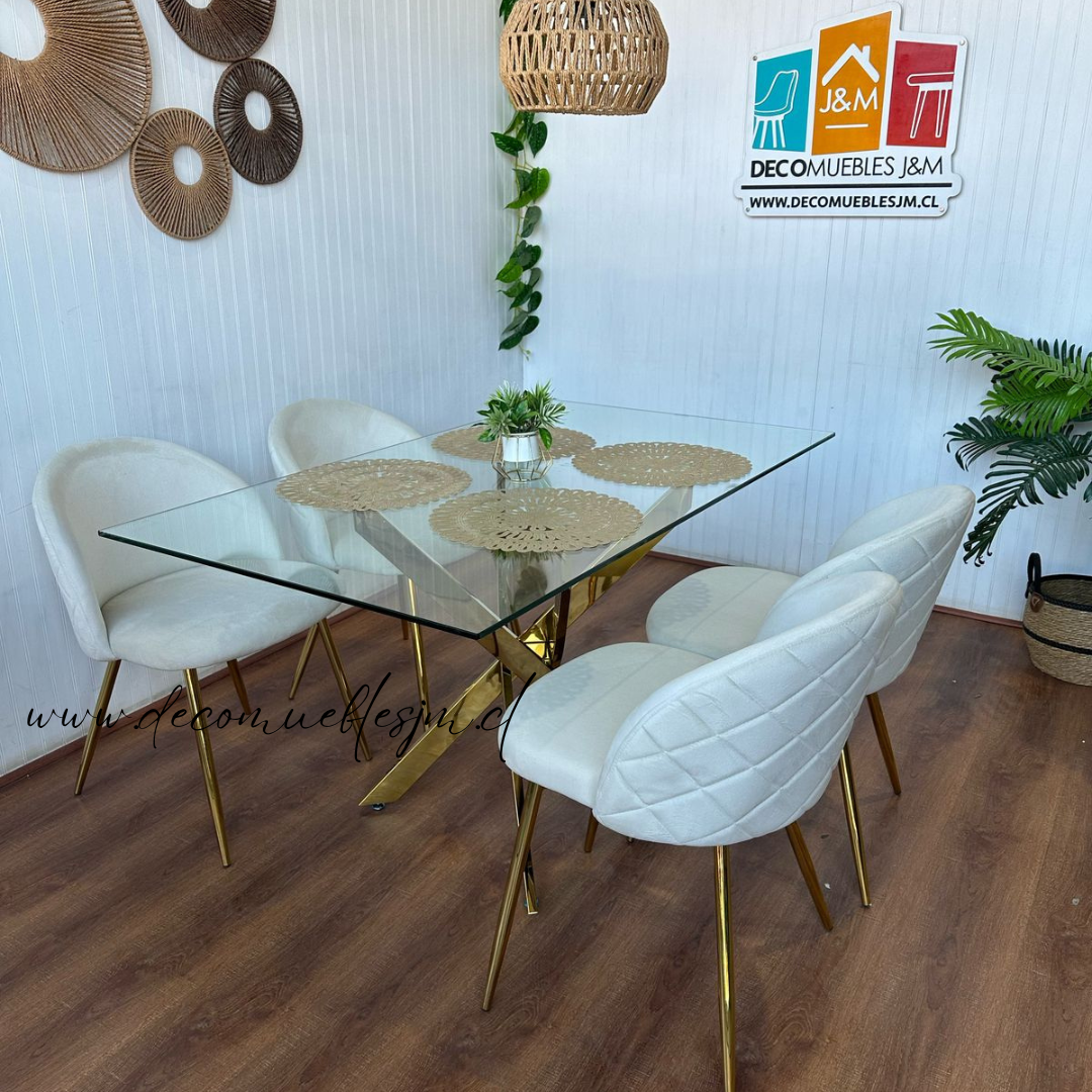 Comedor Dubai Nordem velvet gold