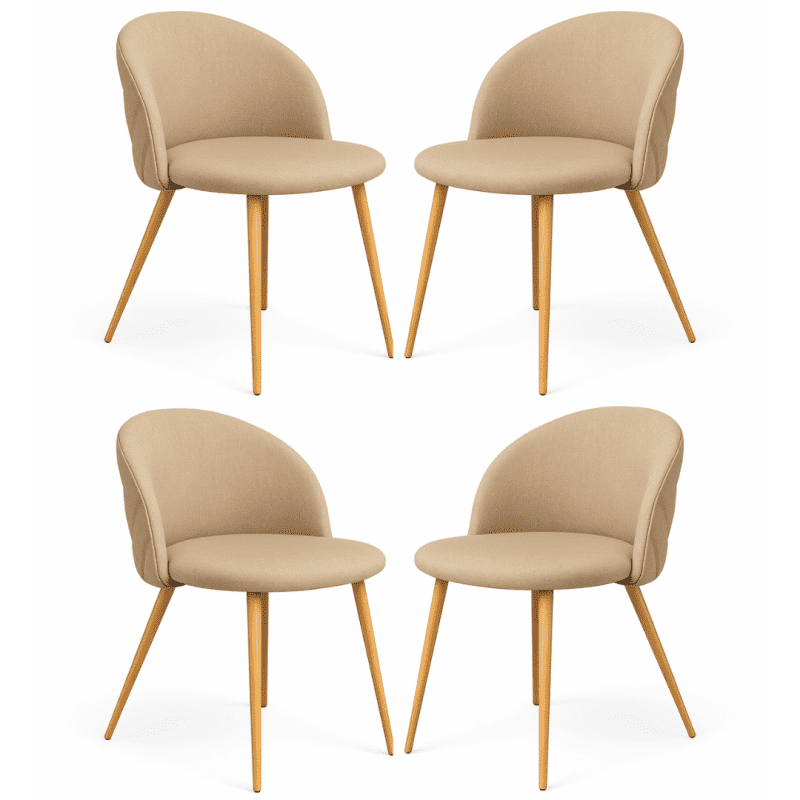 Pack de 4 sillas Nordem lino wood