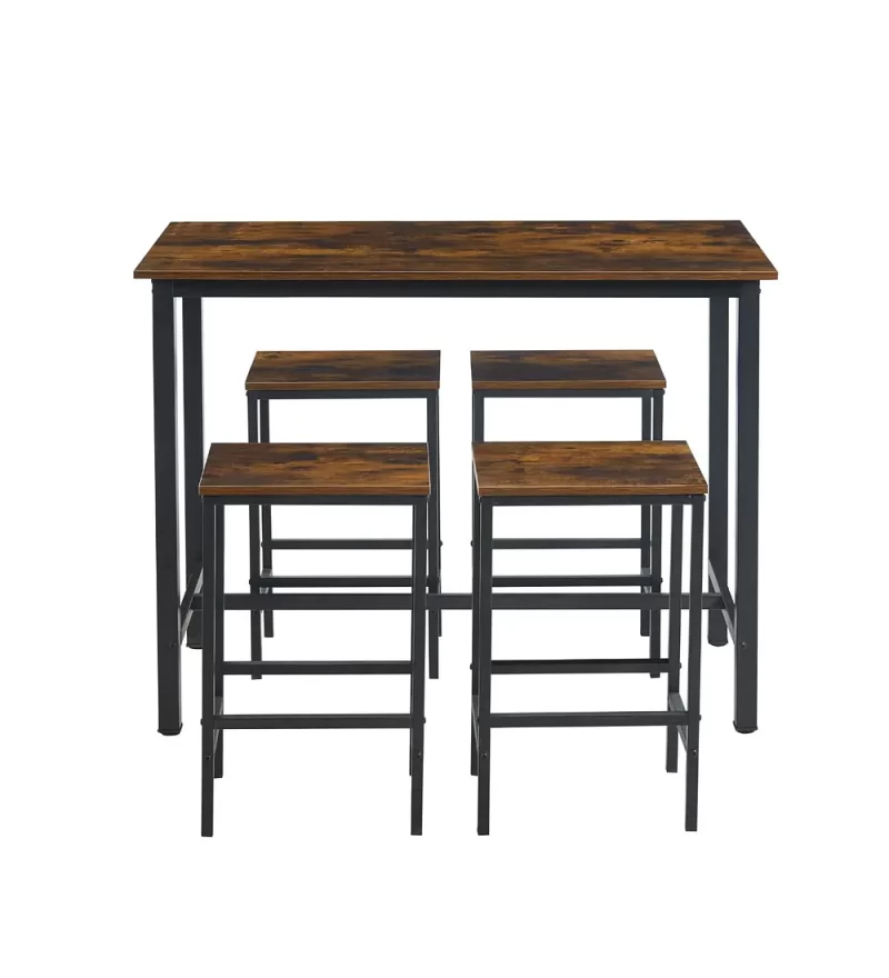 Set de comedor para cocina con pisos taburetes madera industrial - Imagen 2