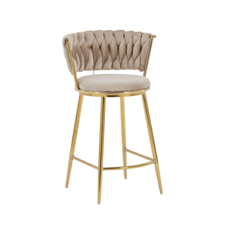 Taburete Bar Queen Fijo velvet gold