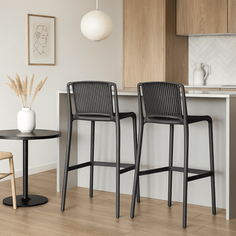 Taburete Alto Capri Polipropileno - Negro - Imagen 2